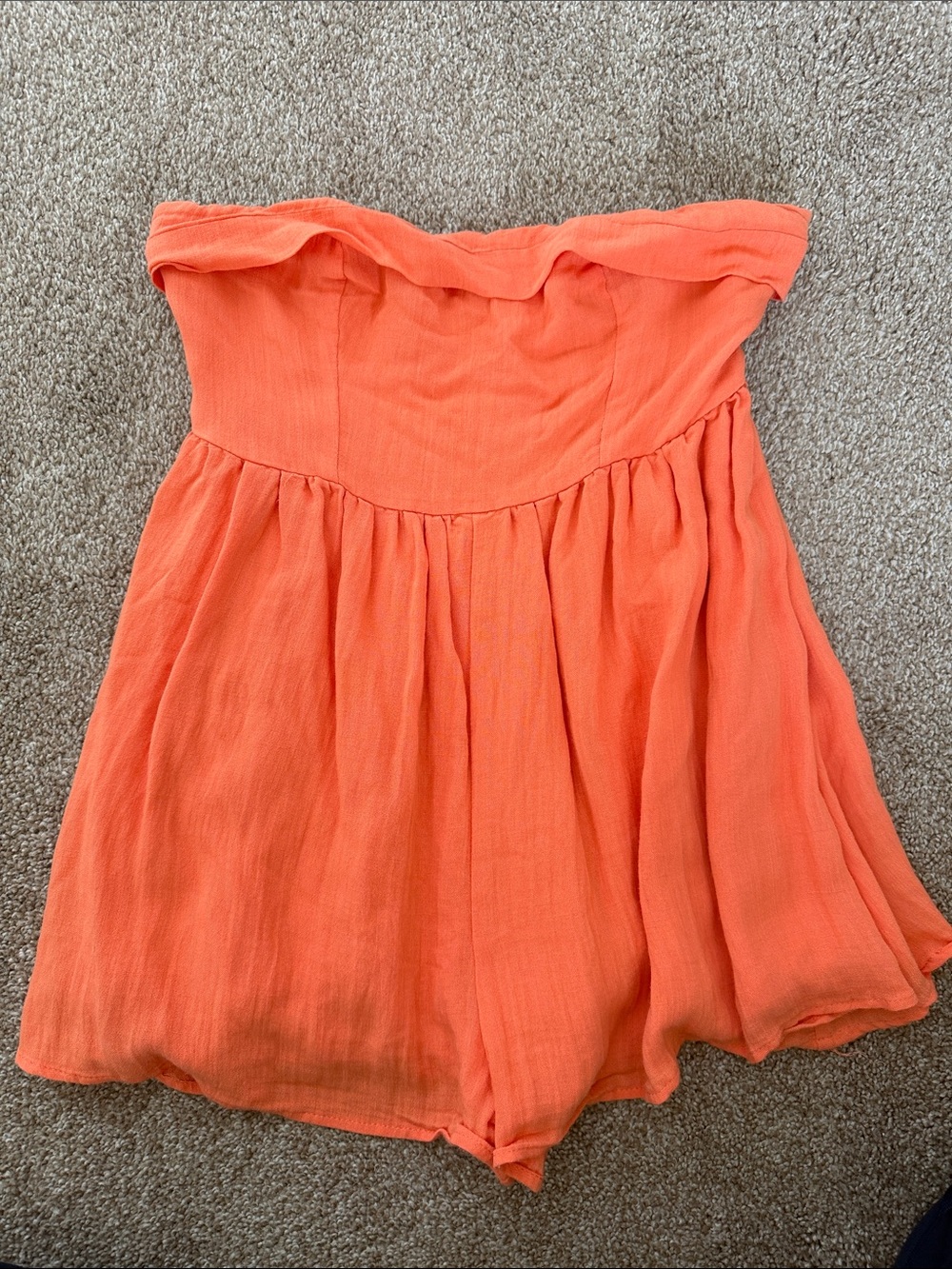 Princess Polly Strapless Skater Skirt in Bright Orange